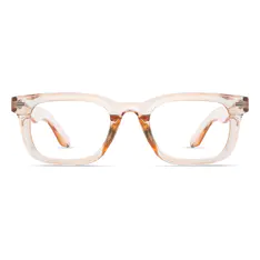 Rectangle Transparent Brown Eyeglasses