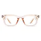 Square Transparent Brown Eyeglasses