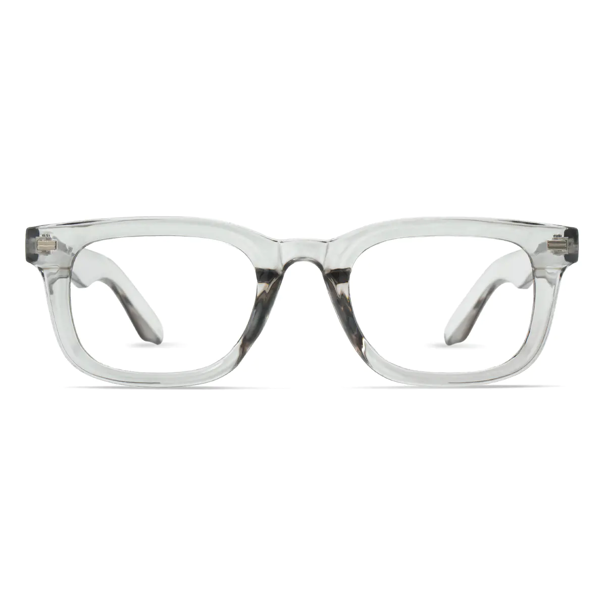 Square Transparent Gray Eyeglasses