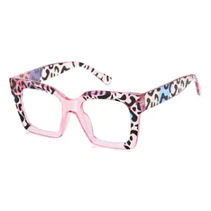 Square Transparent Pink Eyeglasses