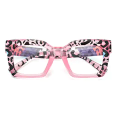 Square Transparent Pink Eyeglasses