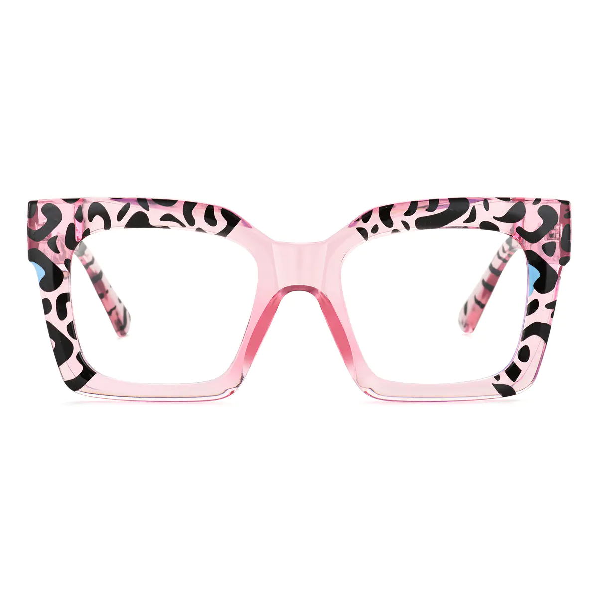 Square Transparent Pink Eyeglasses