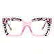 Square Transparent Pink Eyeglasses