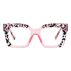 Square Transparent Pink Eyeglasses