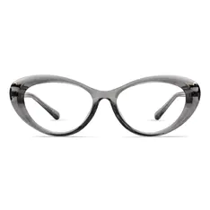 Oval Transparent Gray Eyeglasses