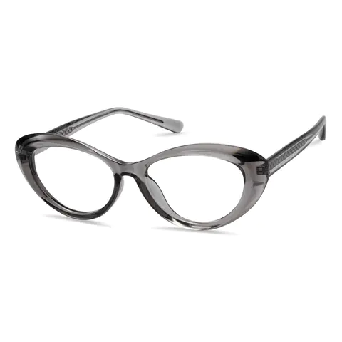 Cat-eye Transparent Gray Eyeglasses