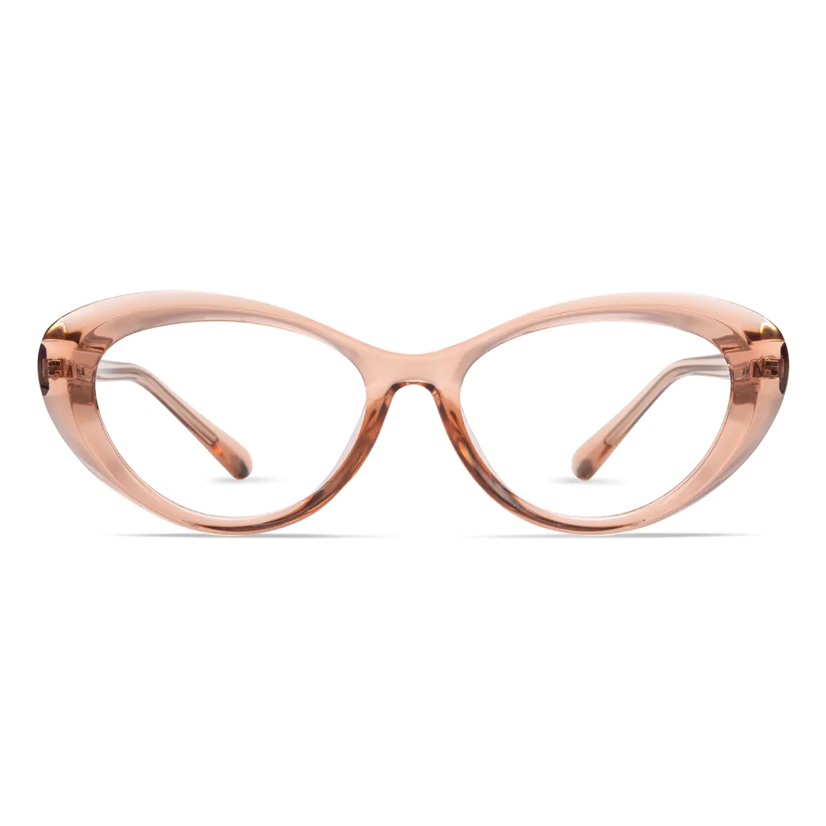 Cat-eye Transparent Brown Eyeglasses
