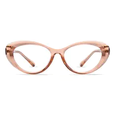 Oval Transparent Brown Eyeglasses