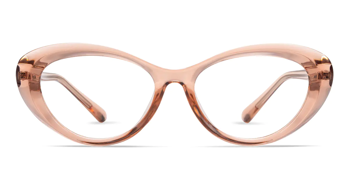 Oval Transparent Brown Eyeglasses