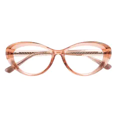 Cat-eye Transparent Brown Eyeglasses