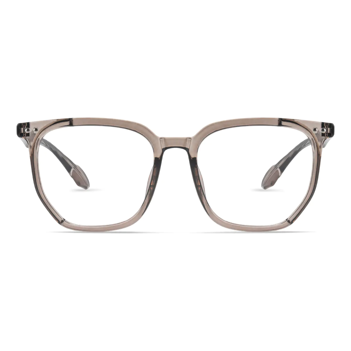 Square Transparent Taupe Eyeglasses