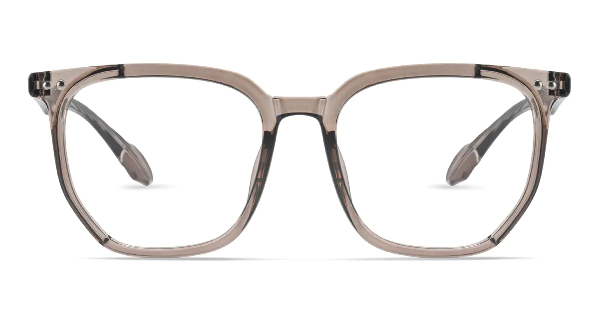 Square Transparent Taupe Eyeglasses