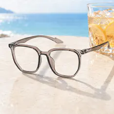 Square Transparent Taupe Eyeglasses