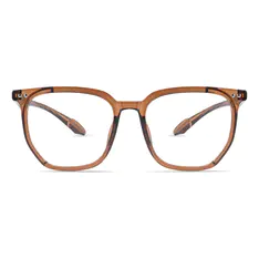 Square Transparent Brown Eyeglasses