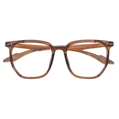 Square Transparent Brown Eyeglasses