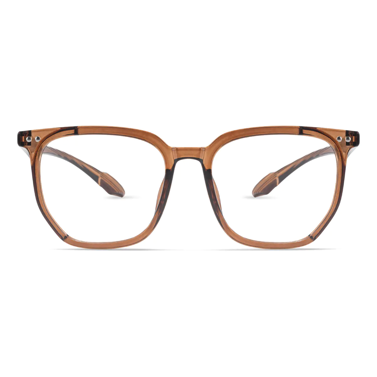 Square Transparent Brown Eyeglasses