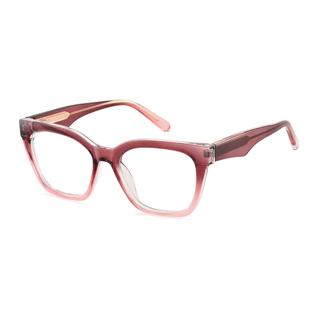 Square Gradient Red Eyeglasses