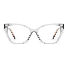 Cat-eye Transparent Gray Eyeglasses