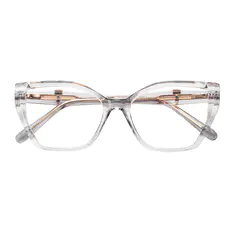 Cat-eye Transparent Gray Eyeglasses