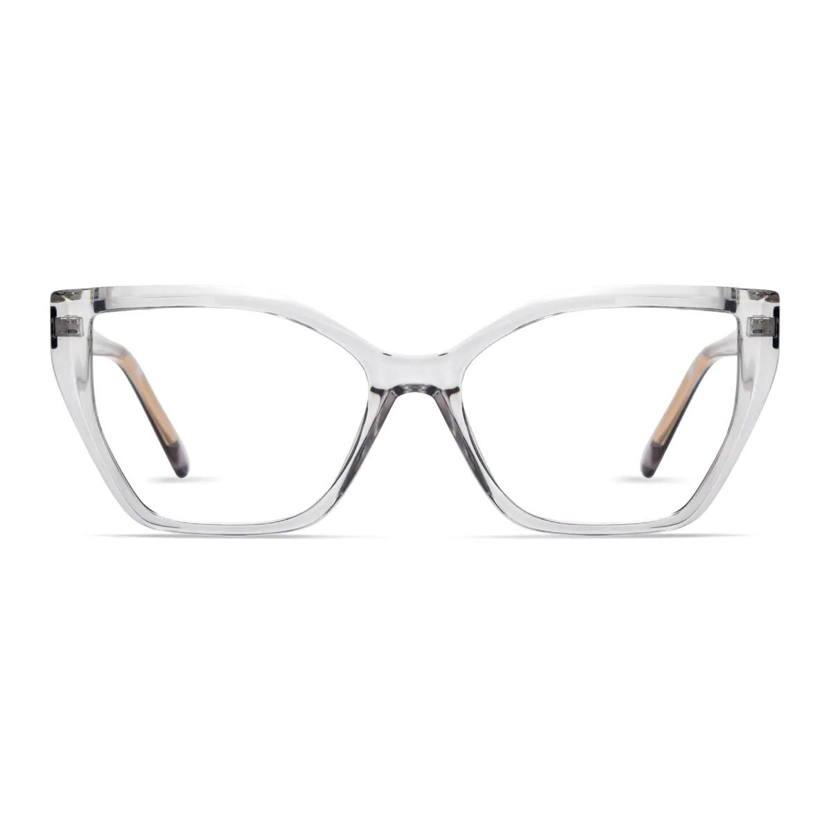 Cat-eye Transparent Gray Eyeglasses