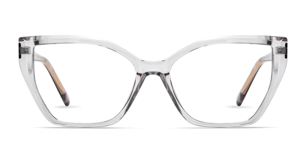 Cat-eye Transparent Gray Eyeglasses