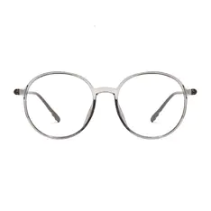 Round Transparent Gray Eyeglasses