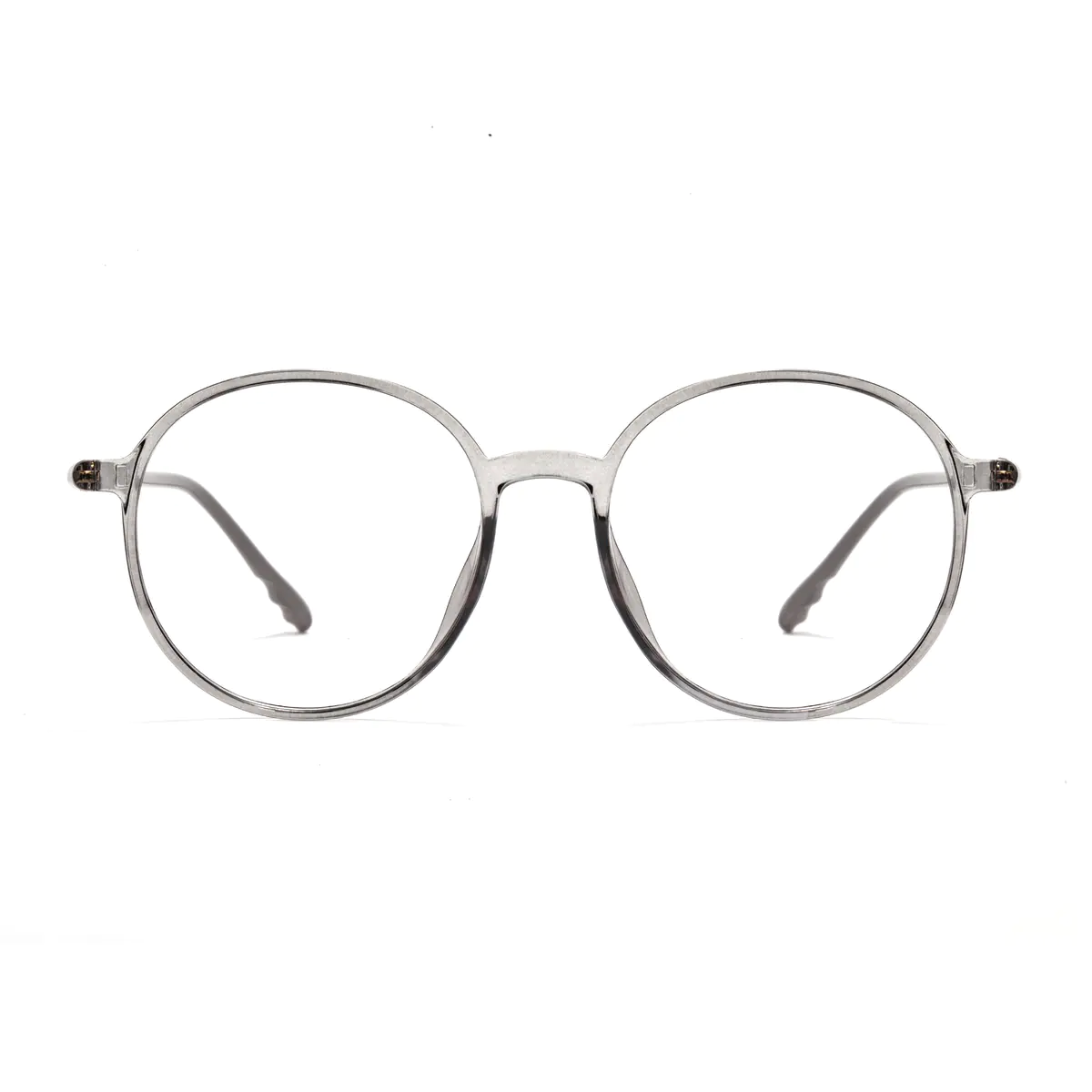 Round Transparent Gray Eyeglasses