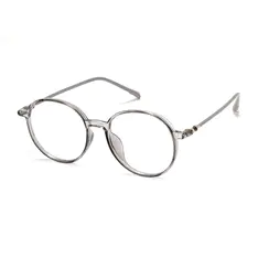 Round Transparent Gray Eyeglasses