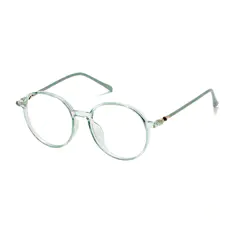 Round Transparent Green Eyeglasses