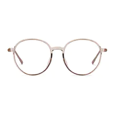 Round Transparent Brown Eyeglasses