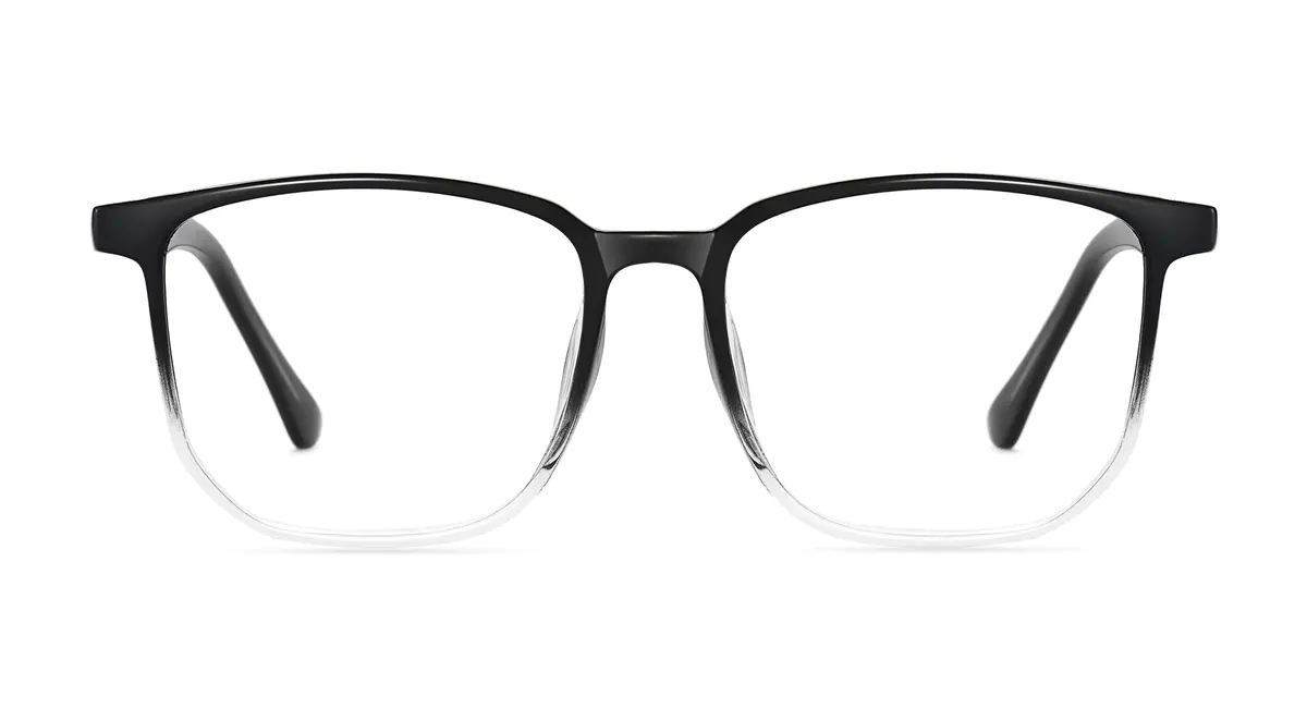 Square Gradient Black/Clear Eyeglasses