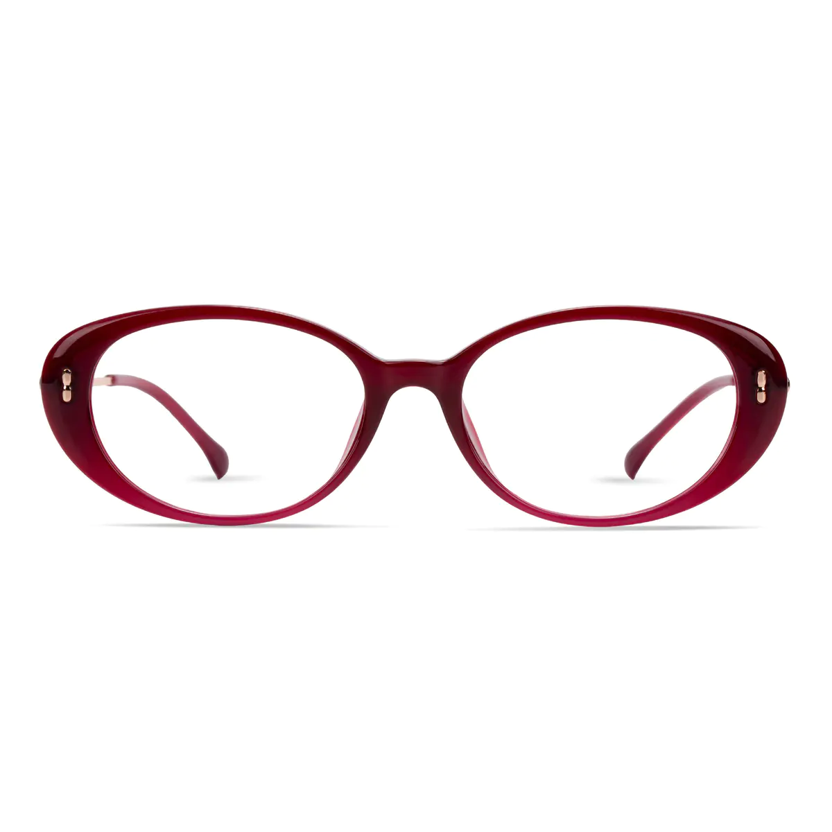 Oval Red Eyeglasses