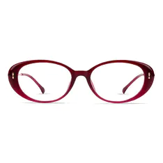 Oval Red Eyeglasses