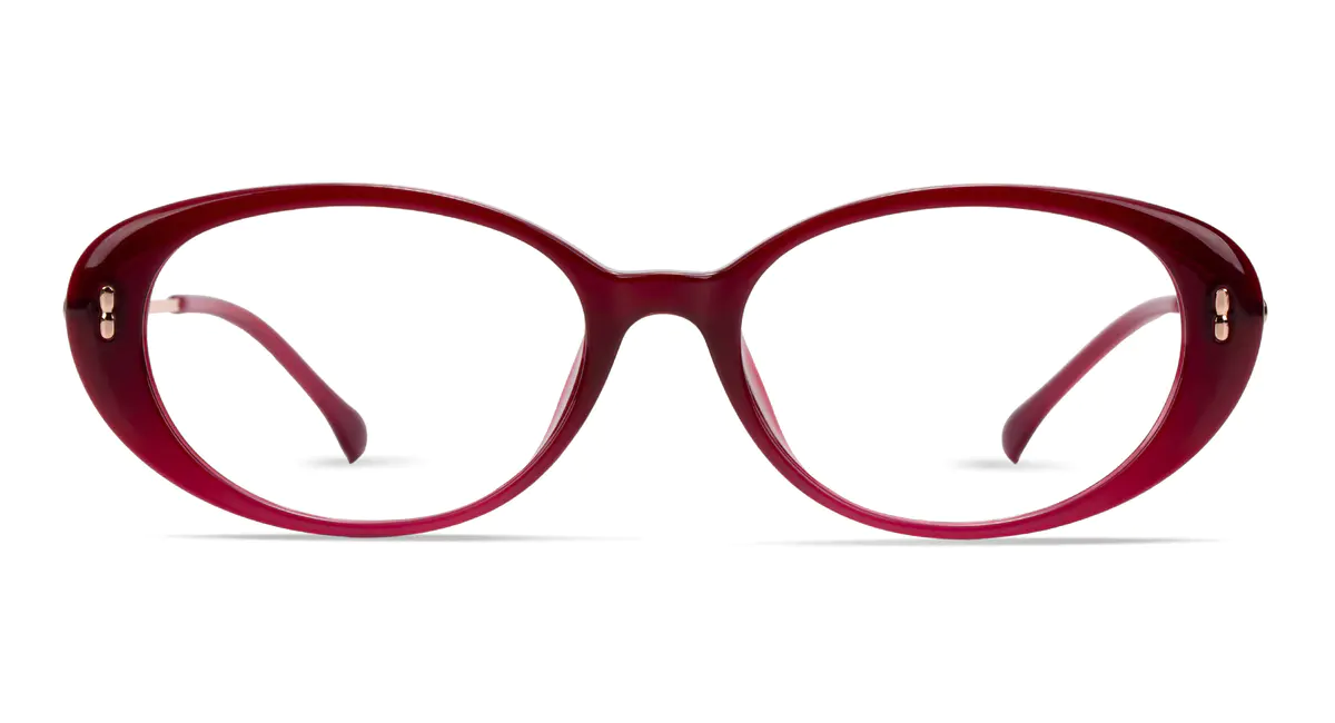 Oval Red Eyeglasses