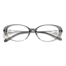 Oval Transparent Gray Eyeglasses