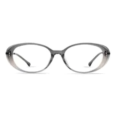 Oval Transparent Gray Eyeglasses