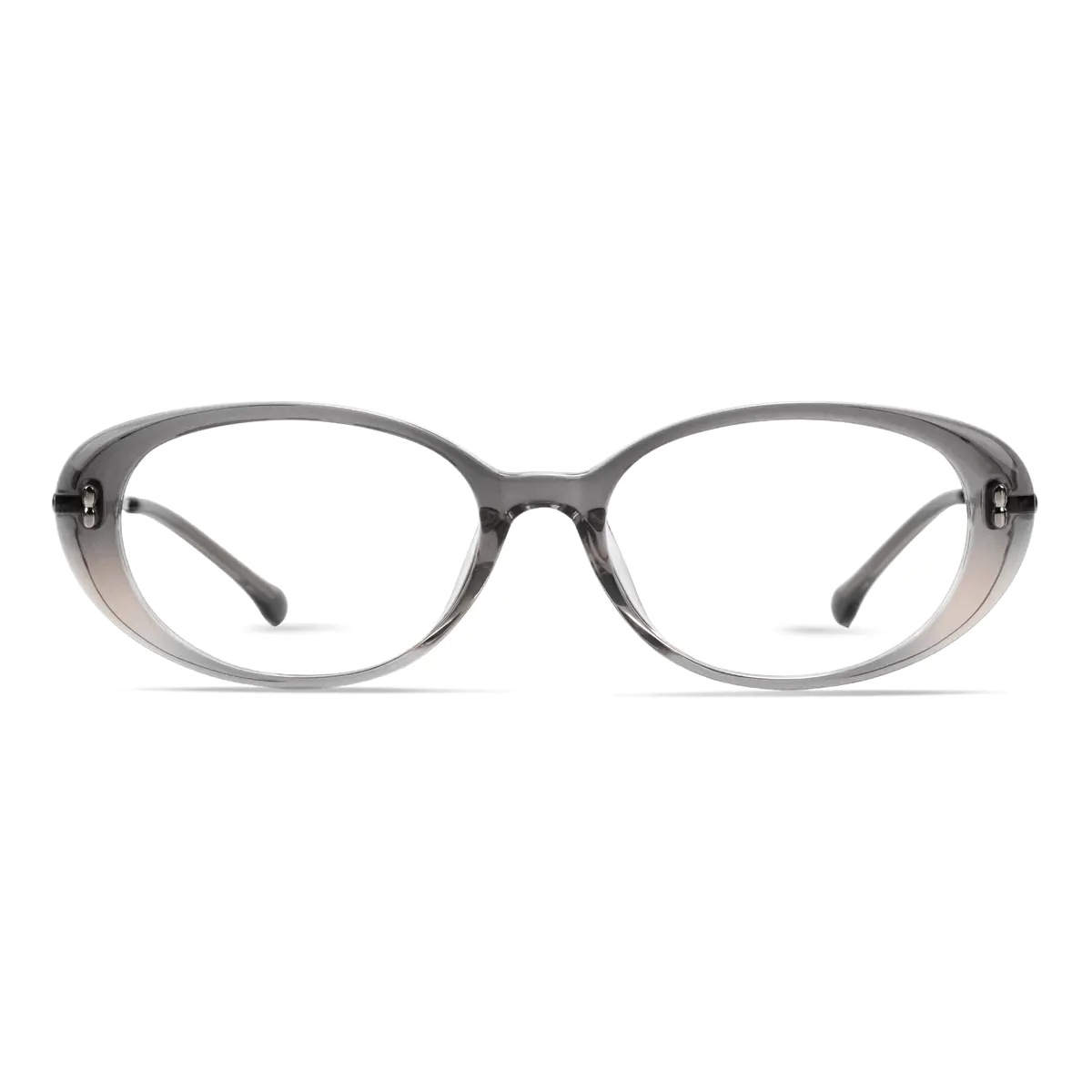 Oval Transparent Gray Eyeglasses