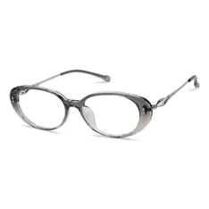 Oval Transparent Gray Eyeglasses