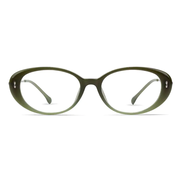 Oval Green Eyeglasses