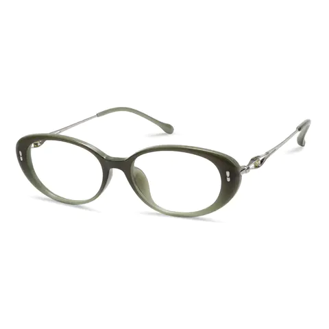 Oval Green Eyeglasses