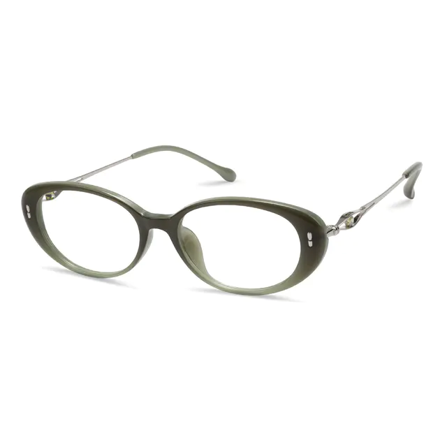 Oval Green Eyeglasses