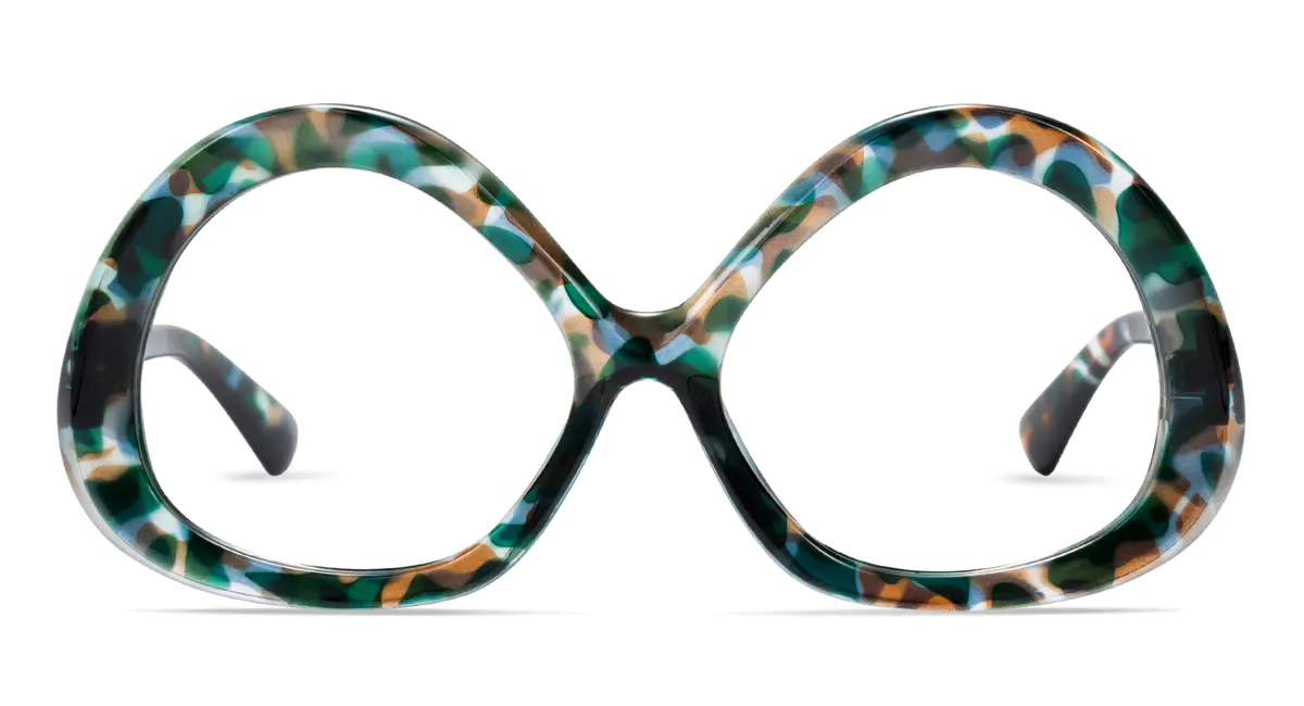 Geometric Green/Tortoiseshell Eyeglasses