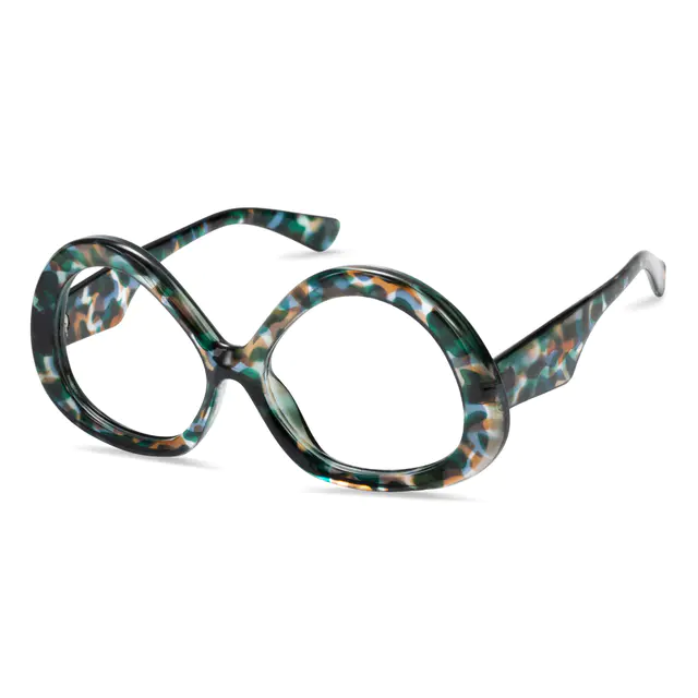 Geometric Green/Tortoiseshell Eyeglasses