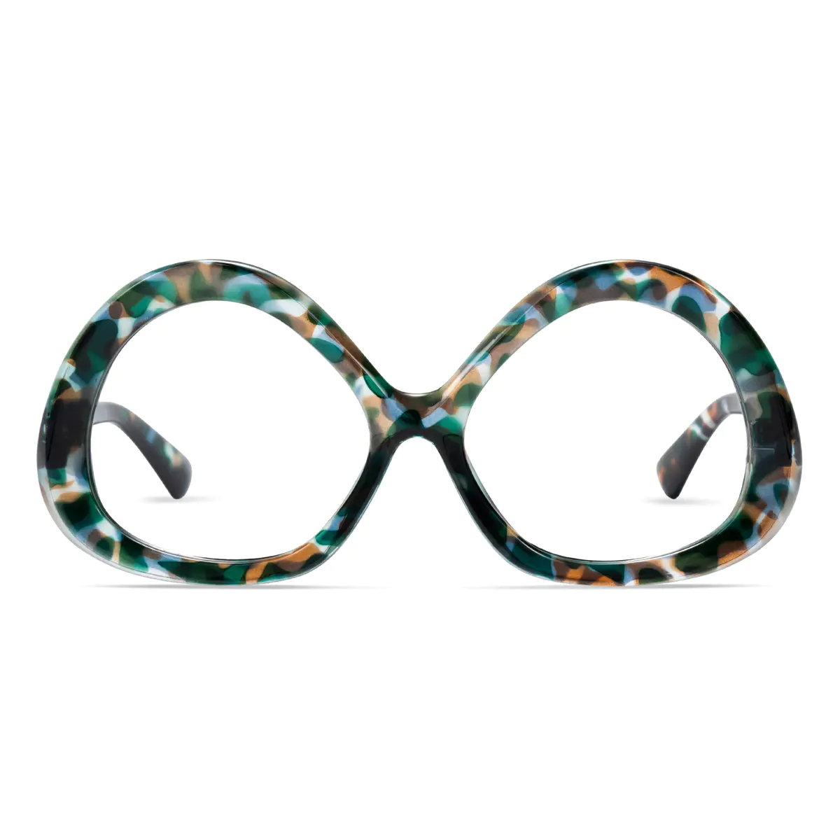 Geometric Green/Tortoiseshell Eyeglasses