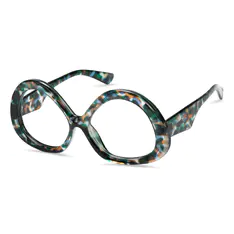 Geometric Green/Tortoiseshell Eyeglasses