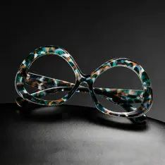 Geometric Green/Tortoiseshell Eyeglasses