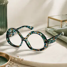 Geometric Green/Tortoiseshell Eyeglasses