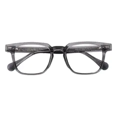 Rectangle Transparent Gray Eyeglasses