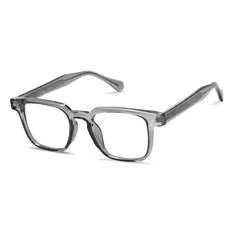 Rectangle Transparent Gray Eyeglasses