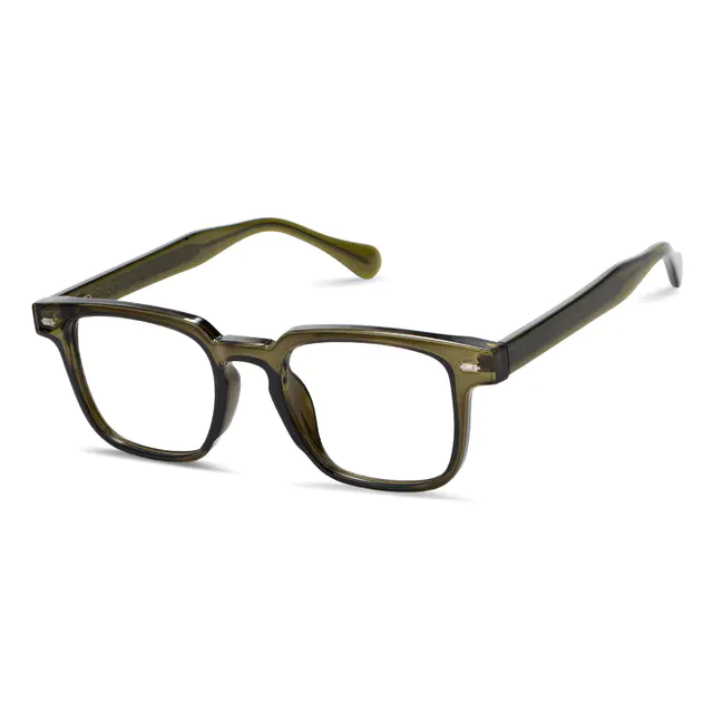 Rectangle Olive Eyeglasses